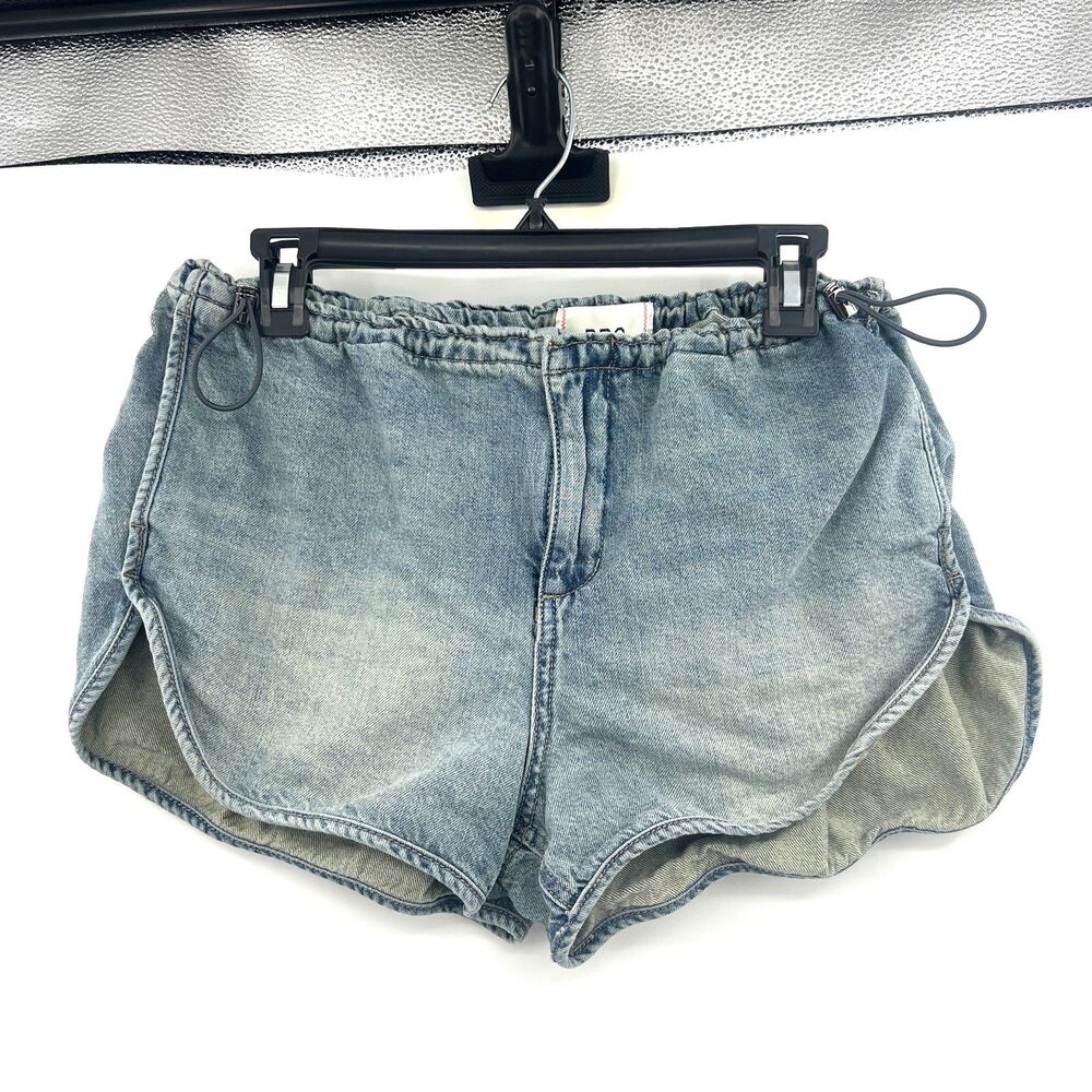 BDG Urban Outfitters Denim Shorts Womens M Light Wash Elastic Drawstring Curved